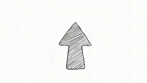 Hand Drawn Up Arrow Icon Animation for Growth and Navigation Stock Footage 341863456