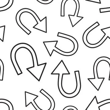 Hand drawn arrow icon seamless pattern background. Business flat vector illus Illustrazione stock