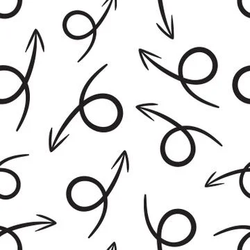 Hand drawn arrow icon seamless pattern background. Business flat vector illus イラスト素材