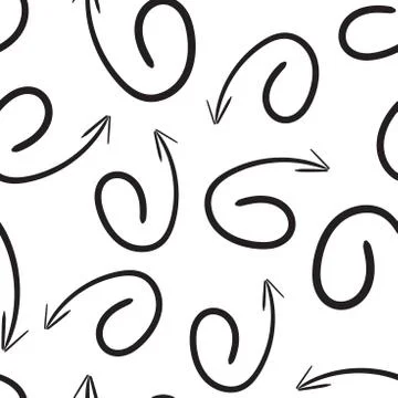 Hand drawn arrow icon seamless pattern background. Business flat vector illus Illustrazione stock