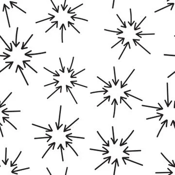 Hand drawn arrow icon seamless pattern background. Business flat vector illus イラスト素材