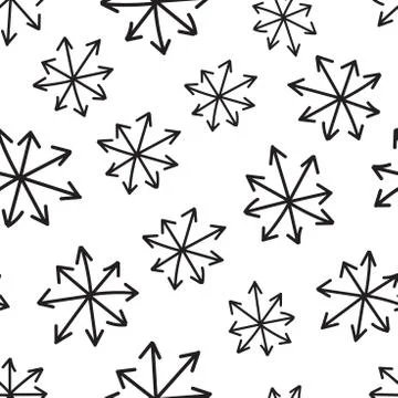 Hand drawn arrow icon seamless pattern background. Business flat vector illus Illustrazione stock