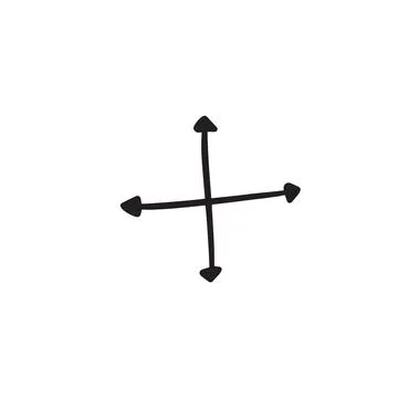 Hand drawn arrow isolated on a white background. arrow icon Stock Illustration
