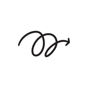 Hand drawn arrow isolated on a white background. arrow icon Stock Illustration