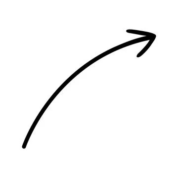 Hand drawn arrow line icon isolated vector Illustrazione stock