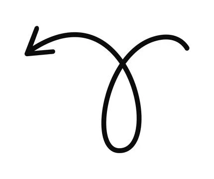 Hand Drawn Arrow Line Isolated Vector Stock Illustration