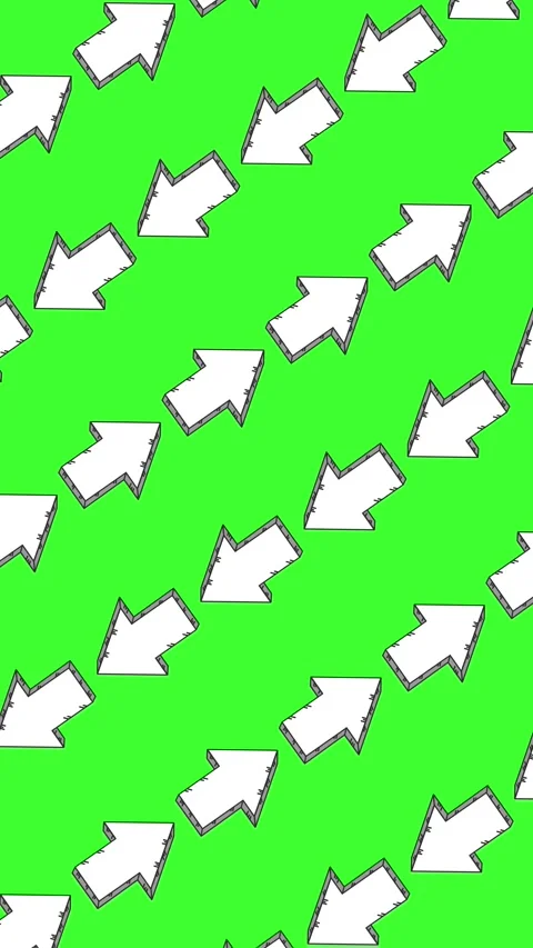 Hand-drawn arrow pattern on vibrant green screen background animation. Seamless Stock Footage 326660336