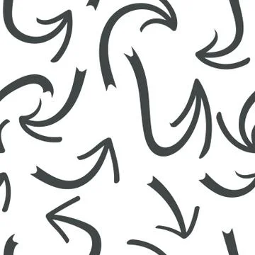 Hand drawn arrow seamless pattern. Creative abstract background. Vector illus Stock Illustration