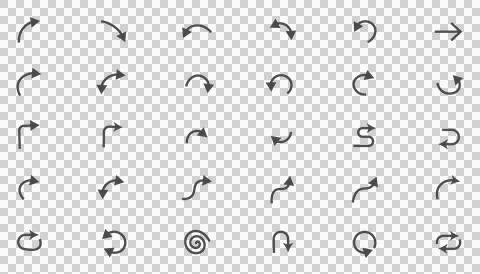 Hand drawn arrow set collection for design projects and digital interface . 库存插图
