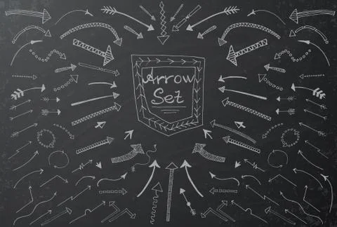 Hand drawn arrow set Ilustración de archivo