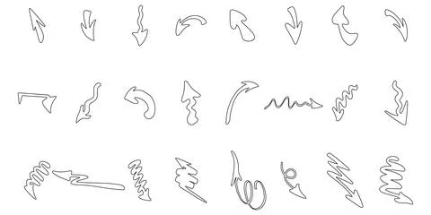 Hand drawn arrow set. illustration isolated on white background Stock Illustration