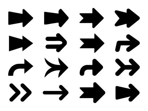 Hand drawn arrow vector icons set Stock Illustration