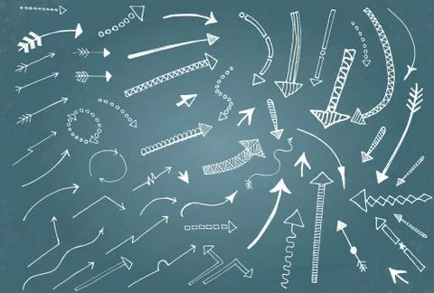 Hand drawn arrows collection Ilustración de archivo