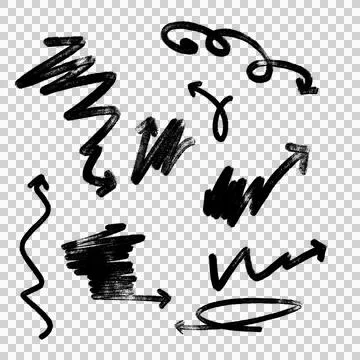 Hand-drawn Arrows Collection Stock Illustration