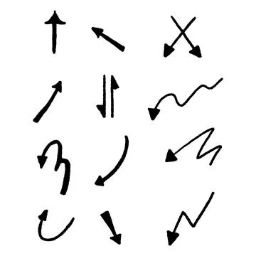 Hand-drawn arrows, elements for presentation. hand drawn arrows イラスト素材