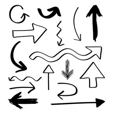 Hand drawn arrows Stock Illustration