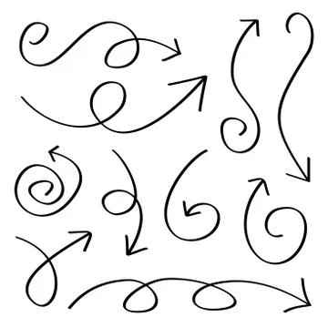 Hand drawn arrows Stock Illustration