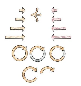 Hand drawn arrows Stock Illustration