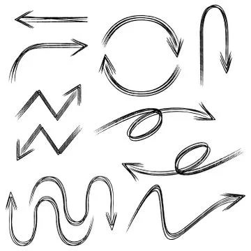 Hand drawn arrows Illustrazione stock