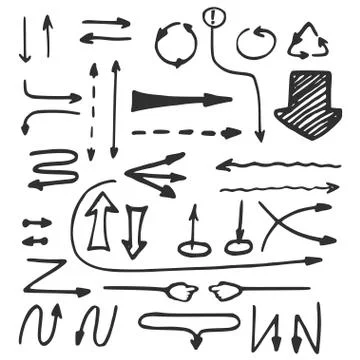 Hand drawn arrows Stock Illustration