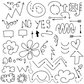 Hand drawn arrows Stock Illustration