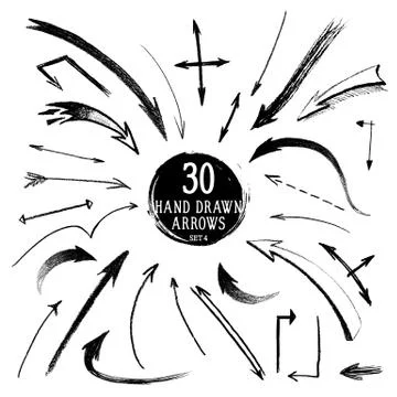Hand-drawn arrows 스톡 일러스트