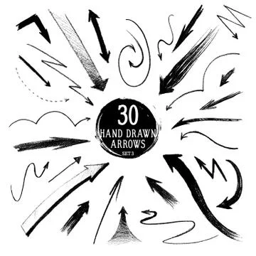 Hand-drawn arrows Stock Illustration