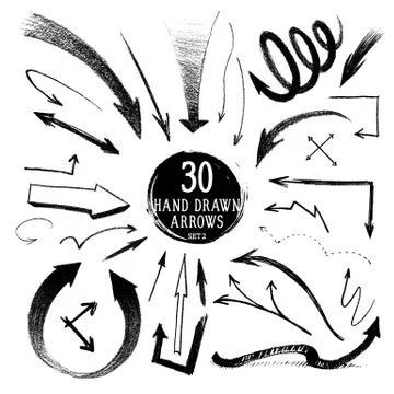 Hand-drawn arrows Stock Illustration