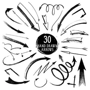Hand-drawn arrows Stock Illustration