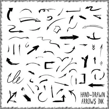 Hand-drawn arrows Stock Illustration