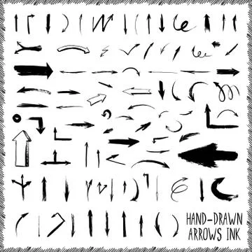 Hand-drawn arrows Stock Illustration