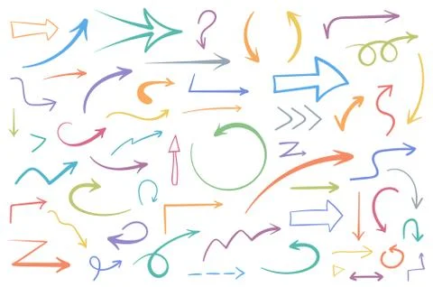Hand Drawn Arrows Illustrazione stock