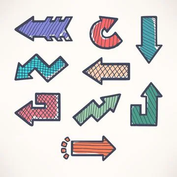Hand-drawn arrows Stock Illustration