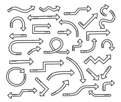 Hand Drawn Arrows Illustrazione stock