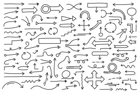 Hand Drawn Arrows Illustrazione stock