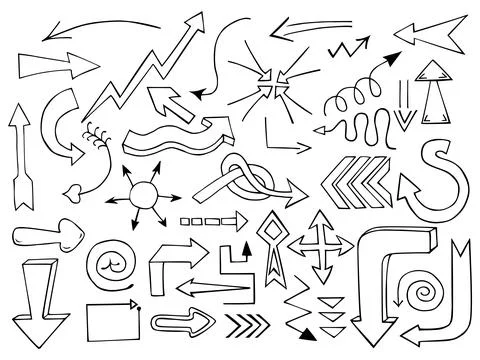 Hand drawn arrows Stock Illustration
