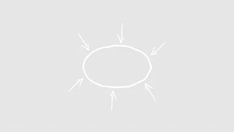Hand drawn arrows moving toward ellipse animation Stock Footage 330432221