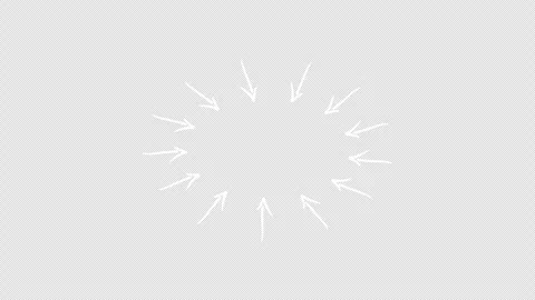 Hand drawn arrows pointing inward circle animation Stock Footage 330432218