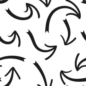 Hand drawn arrows seamless pattern. Creative abstract background. Vector illu Illustrazione stock