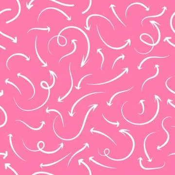 Hand drawn arrows seamless pattern. Creative abstract background. Vector Illustrazione stock