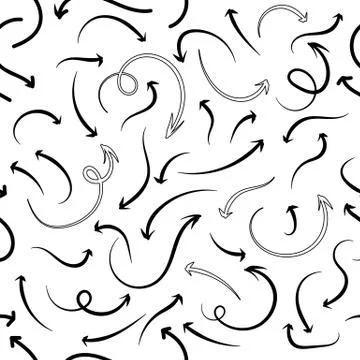 Hand drawn arrows seamless pattern. Creative abstract background. Vector Stock Illustration