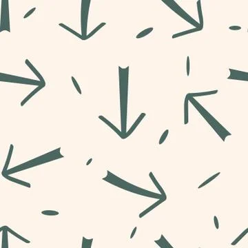 Hand drawn arrows seamless pattern on white background. Creative abstract bac Stock Illustration