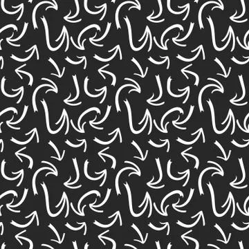 Hand drawn arrows seamless pattern on gray background. Creative abstract back Stock Illustration