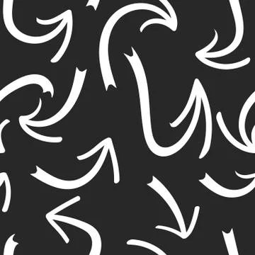 Hand drawn arrows seamless pattern. Creative abstract background. Vector illu Stock Illustration