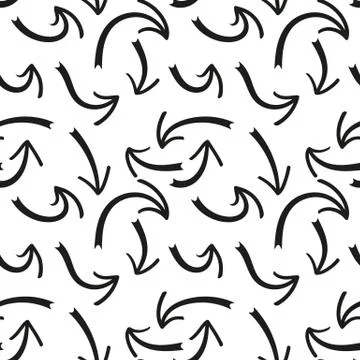 Hand drawn arrows seamless pattern. Creative abstract background. Vector illu Illustrazione stock