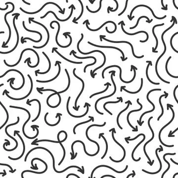 Hand drawn arrows seamless pattern. Creative abstract background. Vector Stock Illustration