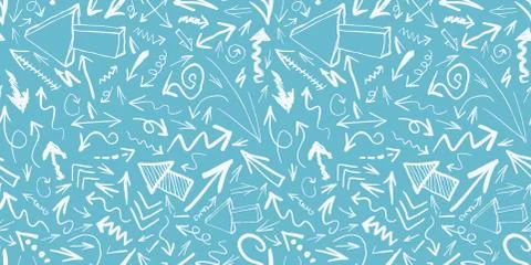 Hand drawn arrows seamless pattern Stock Illustration