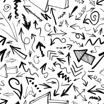Hand drawn arrows seamless pattern Illustrazione stock