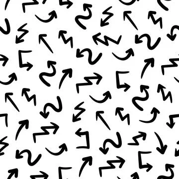 Hand drawn arrows seamless pattern. Creative abstract background. Stock Illustration