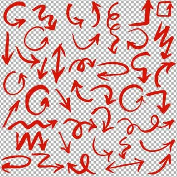 Hand Drawn Arrows Set Illustrazione stock